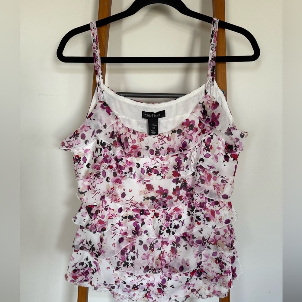 White House Black Market Floral sleeveless blouse